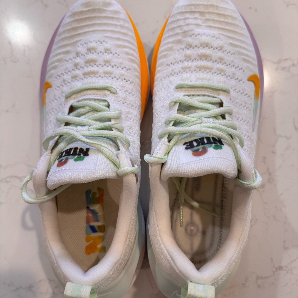 Nike White and Orange Athletic Shoes